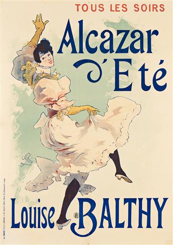 JULES CHÉRET (1836-1932). ALCAZAR D'ETÉ / LOUISE BALTHY. 1893. 48x34¼ inches, 122x87 cm. Chaix, Paris.                                           